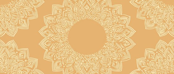 Poster - Serene mandala pattern design abstract art digital background minimalist top-down view tranquility