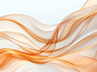 Poster - Beautiful abstract background with flowing orange and beige waves, creating sense of movement and elegance. Ideal for design projects and artistic presentations