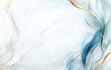 Poster - beautiful abstract background featuring flowing lines in blue and orange tones, creating luxurious and elegant atmosphere. Perfect for design projects