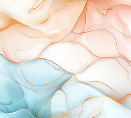 Poster - Beautiful luxury background with marble pattern featuring soft pastel colors and delicate gold accents, creating elegant and serene atmosphere