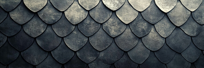 Wall Mural - Hand-drawn snake skin design featuring irregular hexagonal scales in gray tones