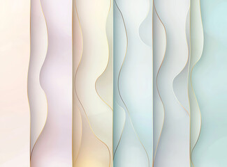Poster - Ethereal background with pastel colors and flowing lines creates serene atmosphere. soft hues blend harmoniously, evoking sense of calm and tranquility