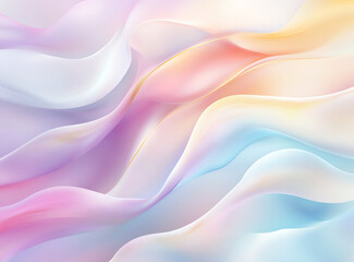 Poster - Ethereal background with pastel colors and flowing waves creates serene atmosphere. soft gradients and gentle curves evoke sense of calm and tranquility