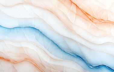 Poster - Soft pastel colors blend seamlessly in layered marble textures, creating calming and serene visual experience. gentle waves evoke tranquility and elegance