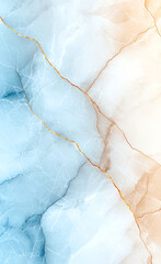 Poster - Elegant marble texture featuring blue and gold veins, creating serene and luxurious background. Ideal for design projects, wallpapers, or artistic presentations