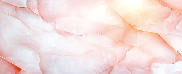 Poster - Soft pink and white watercolor background with golden accents, creating serene and elegant atmosphere. Ideal for design projects and artistic presentations