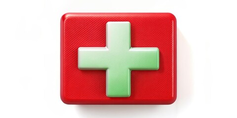 Poster - Red Cross Symbol on White Background