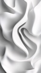Aufkleber - Abstract white fabric waves, creating a smooth and elegant flow.