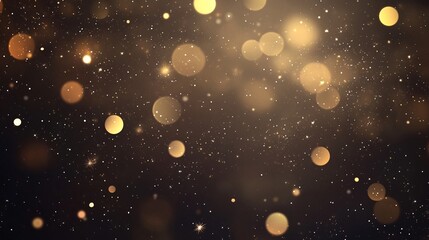 Poster - A mesmerizing display of golden bokeh lights set against a dark background, creating a magical atmosphere.
