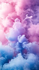 Aufkleber - A stunning gradient of pink, purple, and blue smoke swirling gracefully in the air, creating a dreamlike atmosphere.