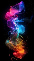Aufkleber - A vibrant swirl of colorful light trails against a black background, creating a mesmerizing abstract display.