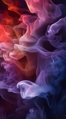 Aufkleber - Abstract colorful smoke patterns in vibrant hues and fluid formations.
