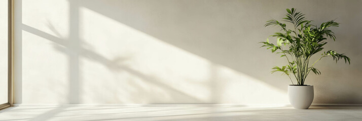 Poster - Light beige cement wall texture with a smooth matte finish on a bright background