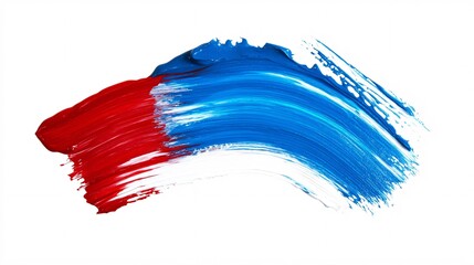 Aufkleber - Dynamic brushstroke of red, white, and blue colors on a white background, evoking a sense of creativity and freedom.