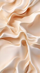 Poster - Close-up of soft, creamy silk fabric with elegant folds and waves creating a serene ambiance.
