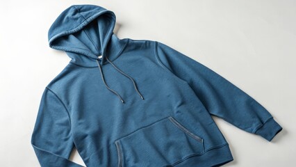 Wall Mural - Blue Hoodie Sweatshirt on White Background