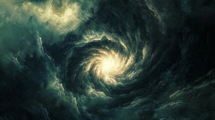 Poster - Swirling Clouds of Energy in a Dark Cosmic Space Scene