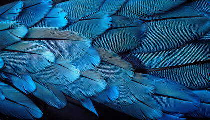Wall Mural - blue feathers with seen texture