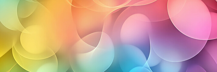 Leinwandbilder - Overlapping transparent shapes create depth with bright gradients for a modern banner design