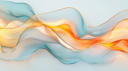 Poster - Flowing abstract waves digital artwork smooth color gradient contemporary design artistic expression