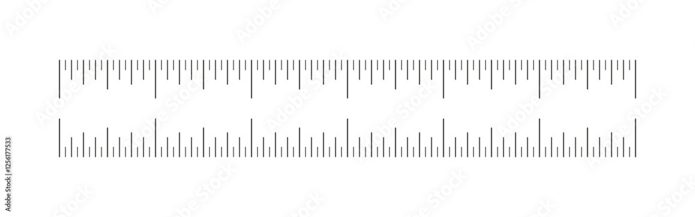 6 inches measuring tool. Scale for ruler in inches. Length measurement ...