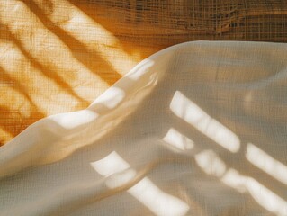 Poster - Gentle light patterns minimalist textile scene home decor soft colors close-up artistic serenity