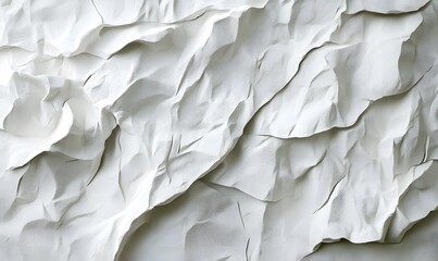 Poster - Abstract White Textured Background with Folded and Wrinkled Paper Appearance