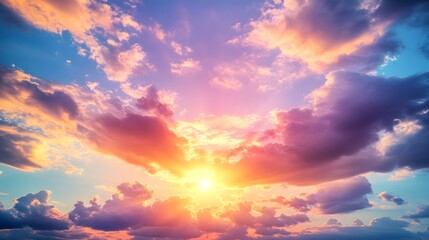 Wall Mural - sunset over the ocean with a boat in the foreground and vibrant sky blending colors at dusk