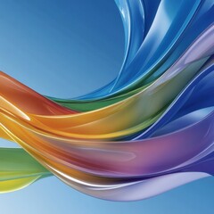 Poster - A colorful, flowing line of colors that appear to be a rainbow