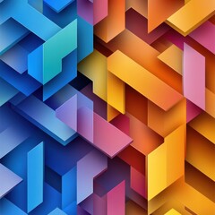 Poster - A colorful abstract design with a blue and yellow triangle