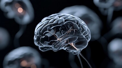 Poster - Neural interface concept linking brain and tech, enhanced by generative AI