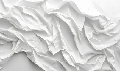 Poster - Abstract white fabric background with soft folds and creases creating a dynamic texture