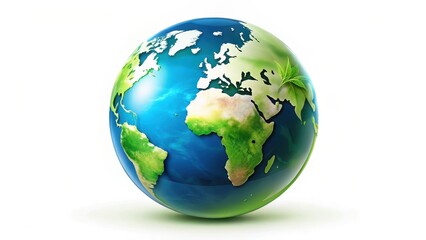 Poster - Earth Globe on White Background