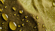 © afrah - A macro view of water droplets beading up on a waterproof fabric