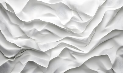 Poster - Abstract white fabric waves, a soft, flowing textile with subtle texture and light play, minimal design