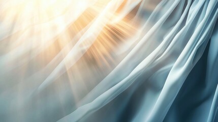 Aufkleber - A blue and white fabric with a sun shining on it
