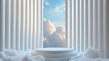 Poster - A white structure with a cloud in the background