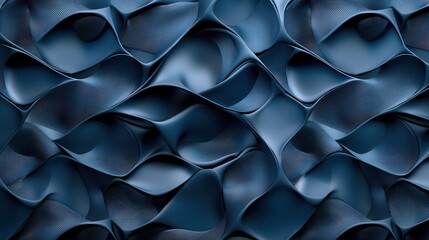 Poster - The image is a blue abstract piece with a lot of curves and swirls