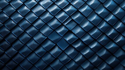 Poster - A blue and white patterned background with a black square in the middle