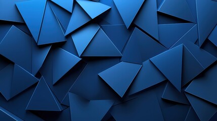 Poster - A blue background with many triangles