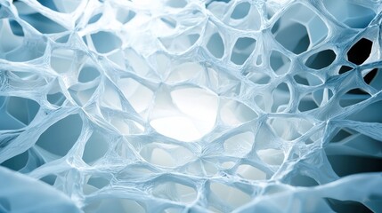 Poster - A blue and white image of a web of tissue