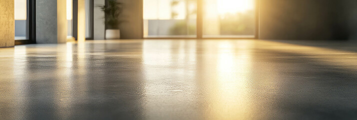Poster - Smooth polished cement flooring with subtle variations and soft lighting effects