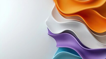 Poster - A colorful wave of plastic plates