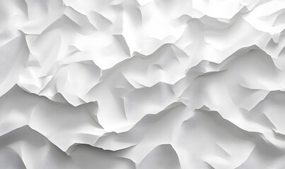 Poster - Abstract white and gray wrinkled fabric texture background in 3D style design