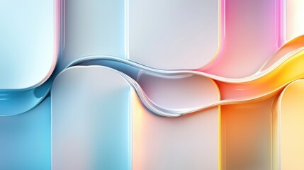 Poster - A colorful abstract design with a blue and white square in the middle