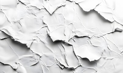 Poster - Abstract white textured surface with raised patterns and subtle shadows creates depth and visual interest