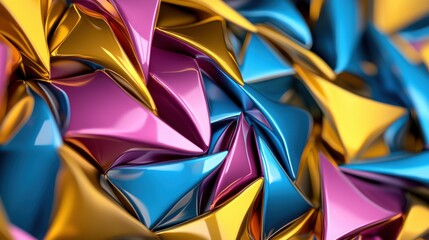 Poster - A colorful abstract design made of triangles and squares