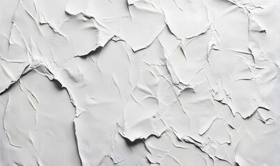 Poster - White abstract background with textured paint or plaster with cracked and uneven surface