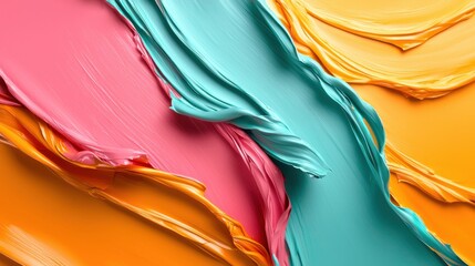 Poster - A colorful painting with a blue and green stripe