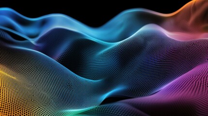 Aufkleber - A colorful, abstract image of a wave with a blue and orange stripe